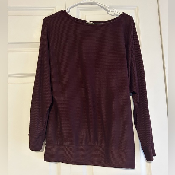 Target A New Day Dark Plum Purple Ribbed Pullover Slouchy Sweater, Size Medium. - Picture 1 of 5
